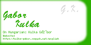 gabor kulka business card